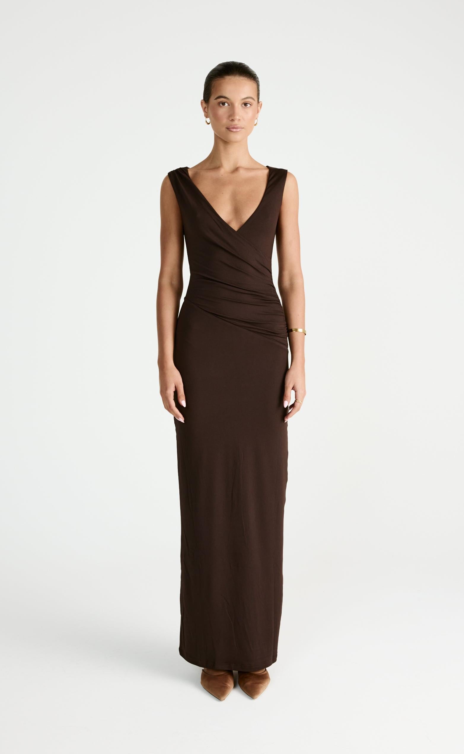 Cerys Maxi Dress - Chocolate