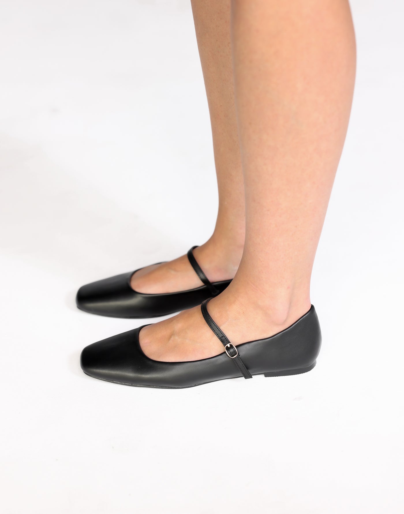 Fion Ballet Flat (Black) - By Billini - Singular Upper Strap Detail Ballet Flat - Women's Shoes - Charcoal Clothing