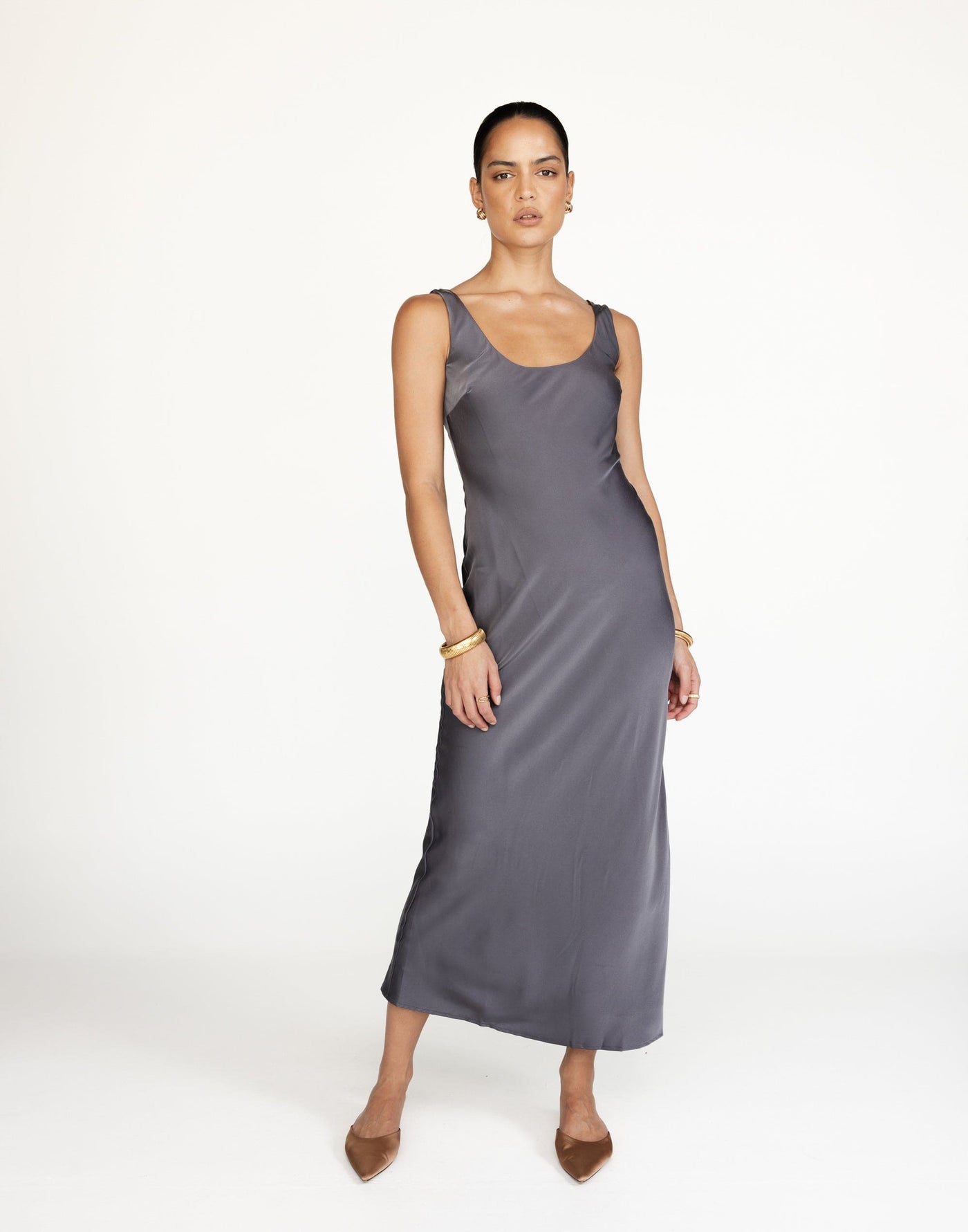 CamillIo Maxi Dress (Slate) | Charcoal Clothing Exclusive - - Women's Dress - Charcoal Clothing