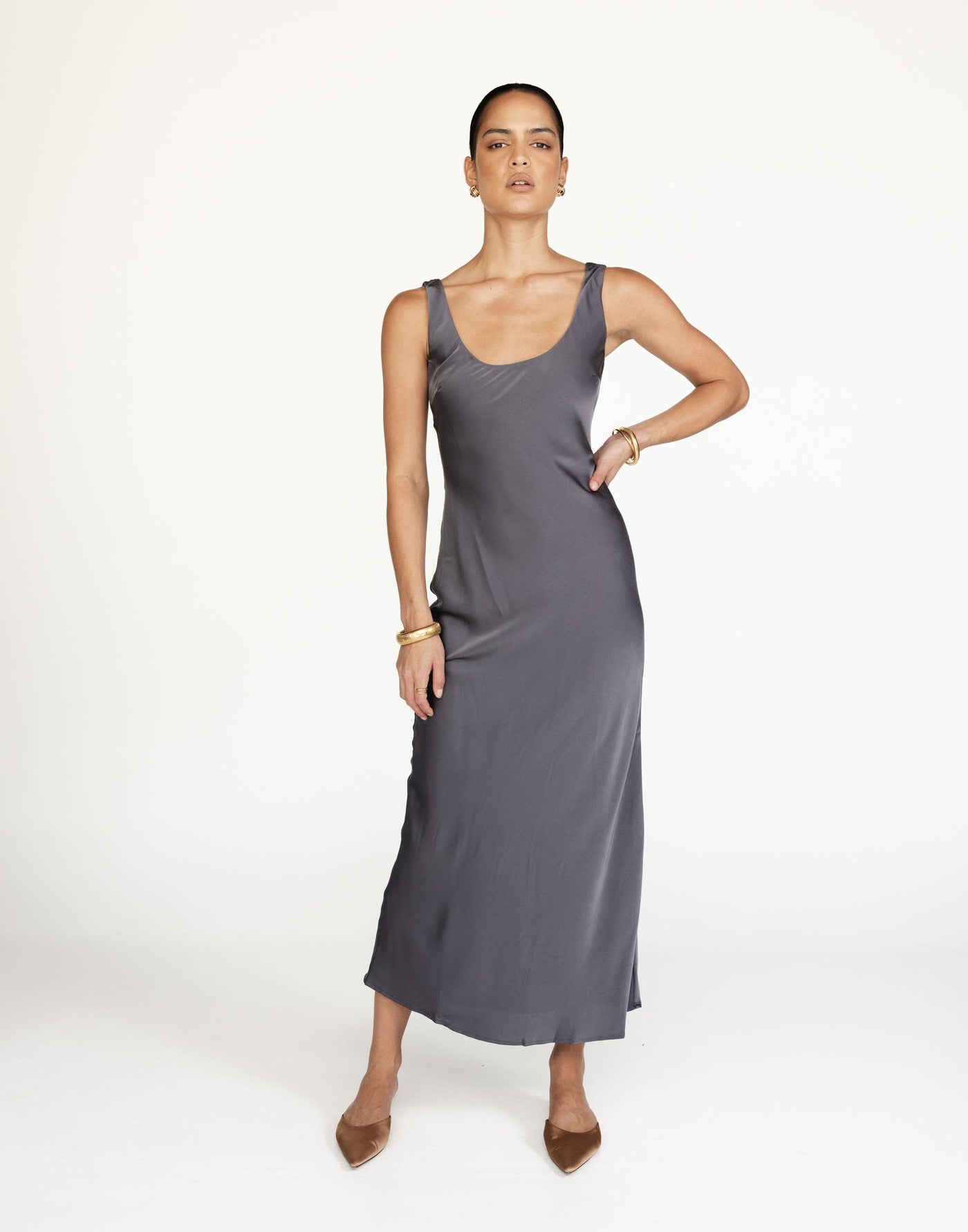 CamillIo Maxi Dress (Slate) | Charcoal Clothing Exclusive - - Women's Dress - Charcoal Clothing