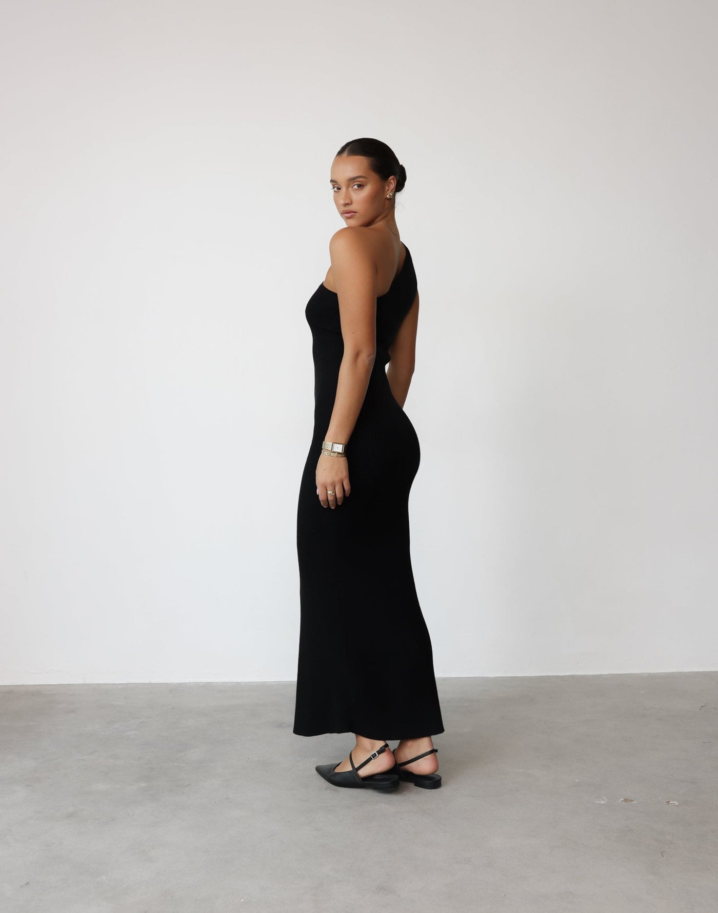 Aubany Maxi Dress (Black) | CHARCOAL Exclusive - Knit Ribbed Stretchy ...