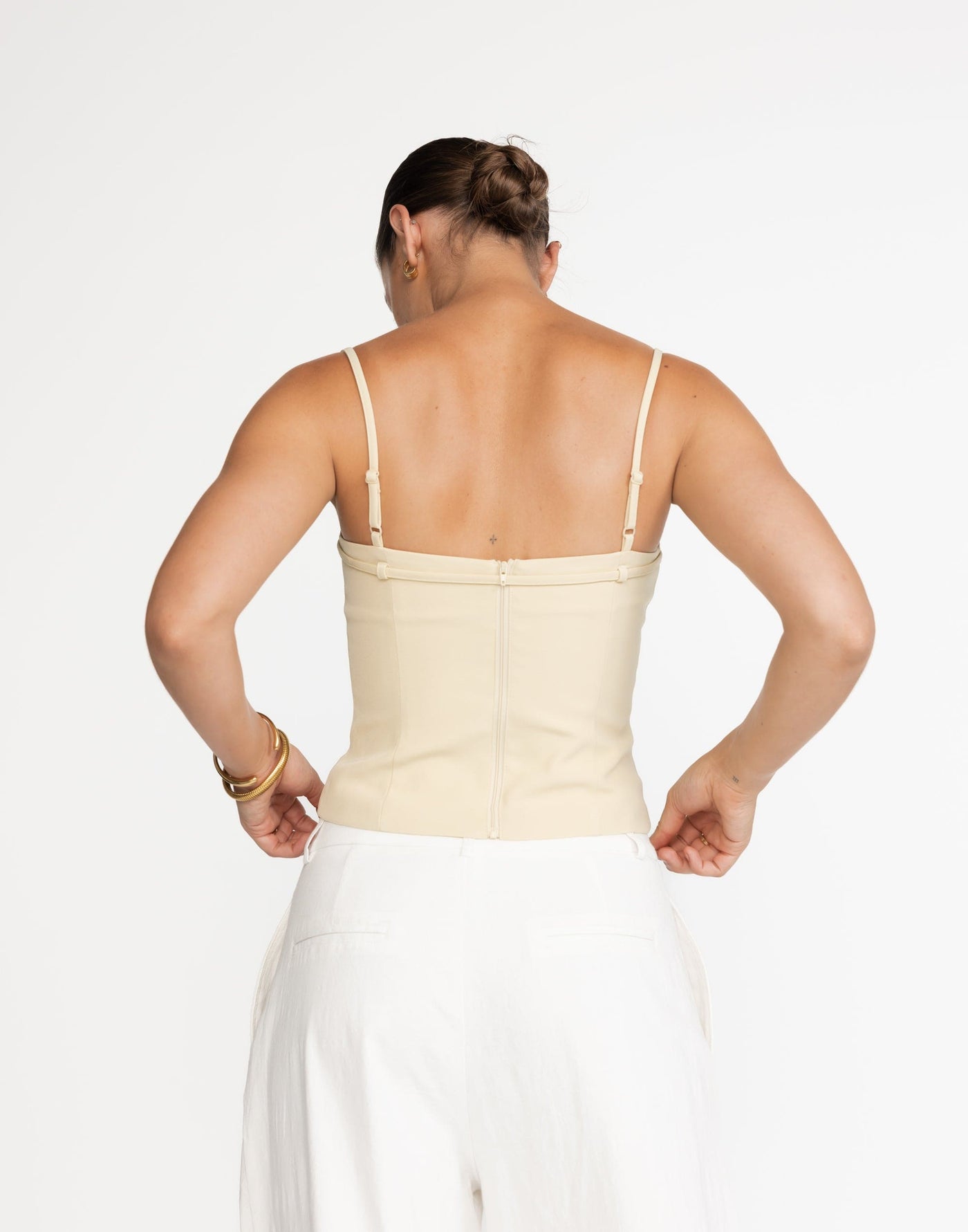 Milly Corset (Buttermilk) | CHARCOAL Exclusive - Adjustable Corset Top - Women's Top - Charcoal Clothing