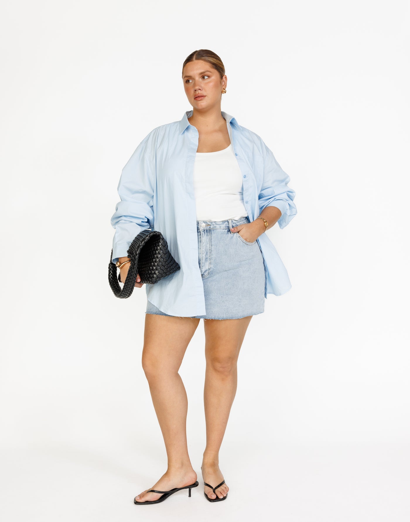 Franco Shirt (Sky) - Oversized Dress Shirt - Women's Shirt - Charcoal Clothing