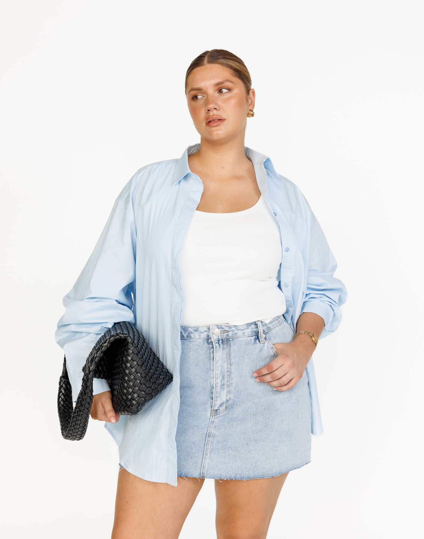 Franco Shirt (Sky) - Oversized Dress Shirt - Women's Shirt - Charcoal Clothing