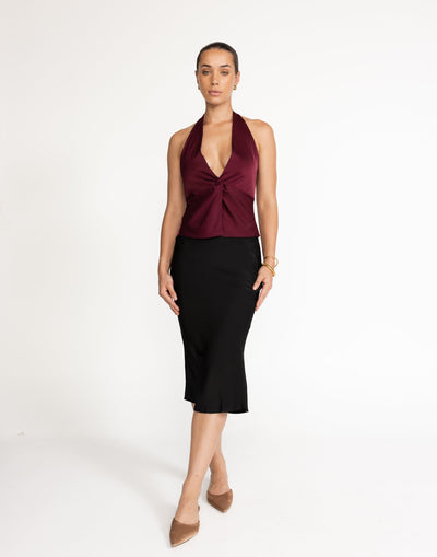 Cecil Top (Plum) | CHARCOAL Exclusive - Halter Top - Women's Top - Charcoal Clothing