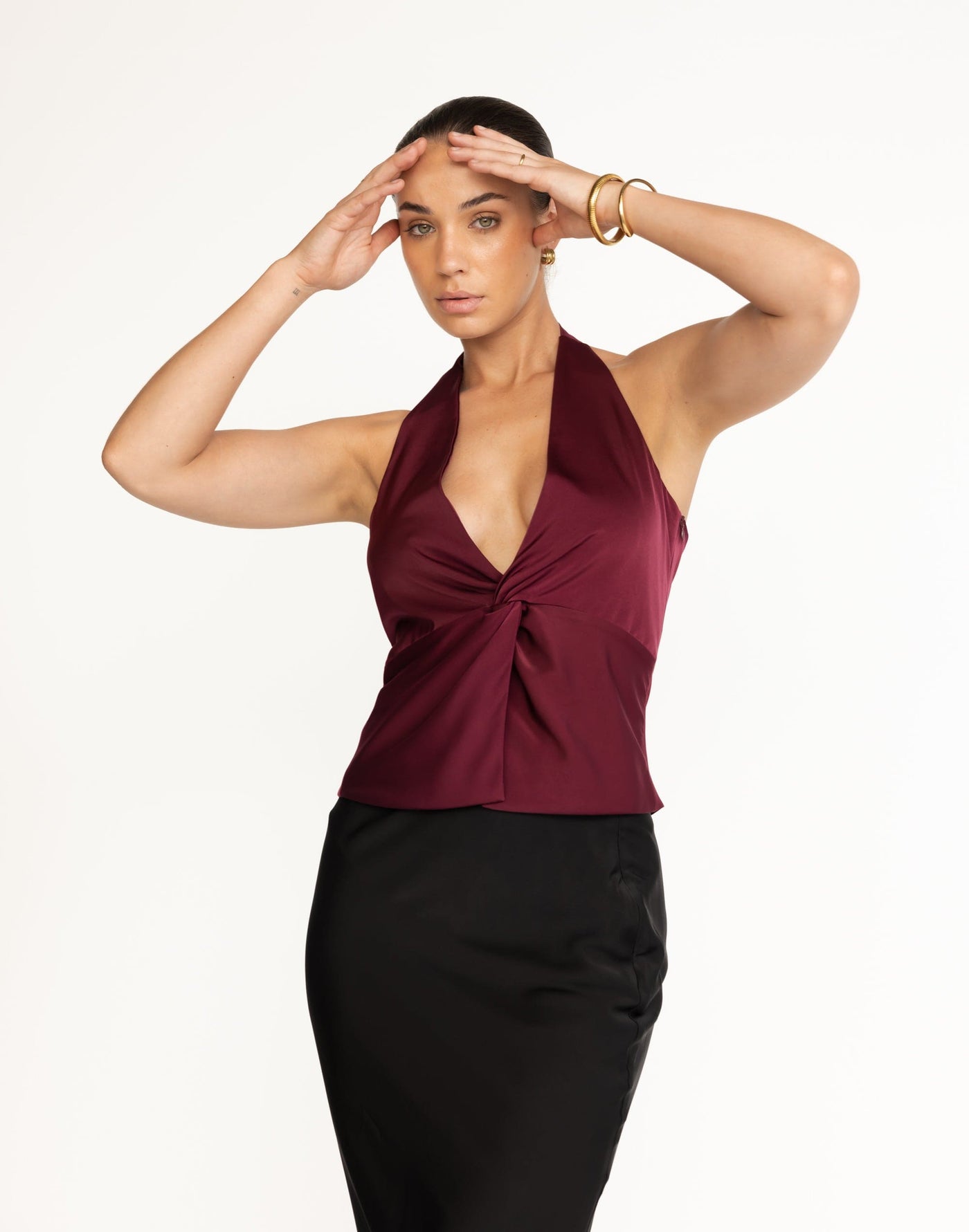 Cecil Top (Plum) | CHARCOAL Exclusive - Halter Top - Women's Top - Charcoal Clothing