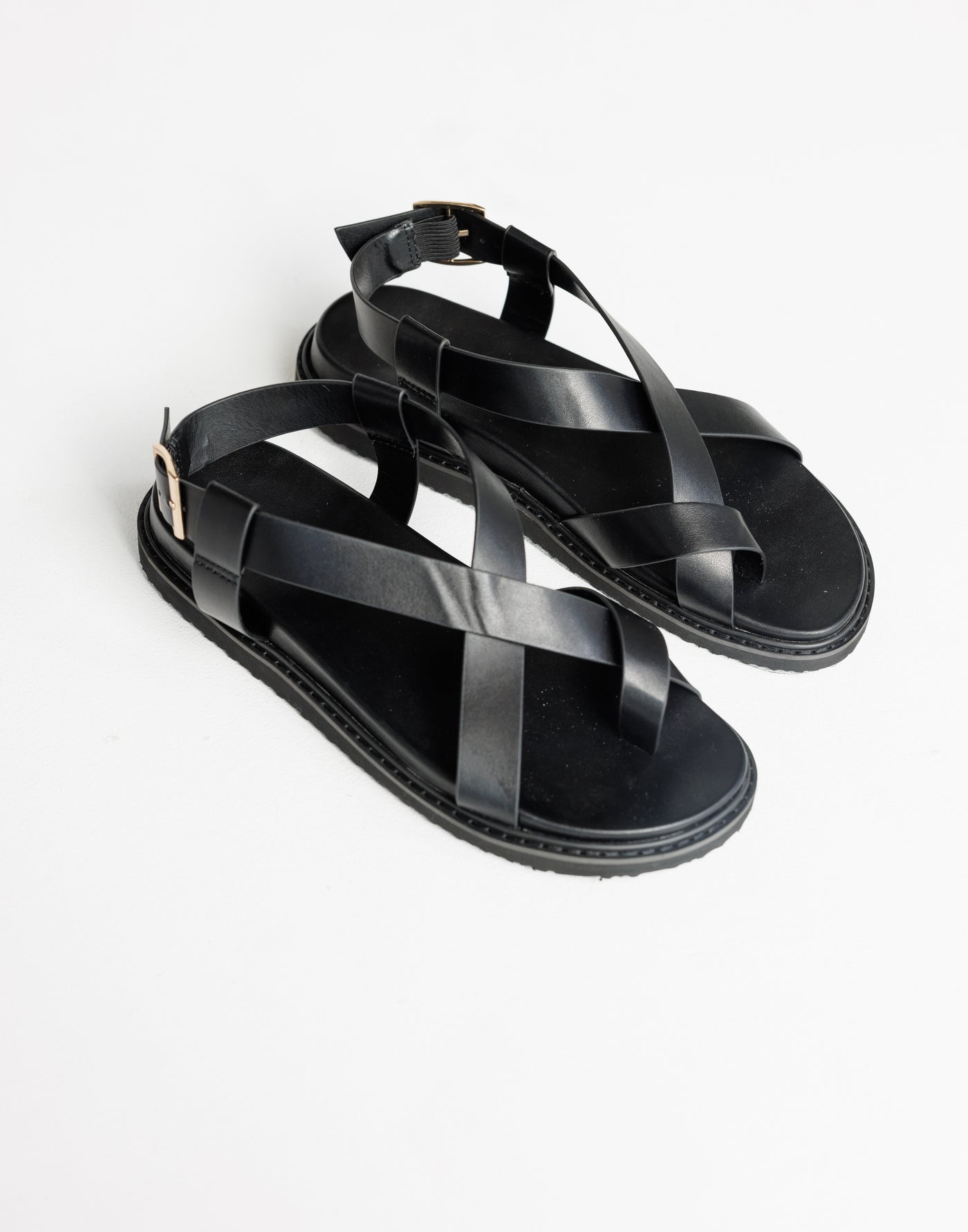 Zarai Sandals (Black) - By Billini - Strappy Upper Buckle Fastening Toe Strap Sandal - Women's Shoes - Charcoal Clothing