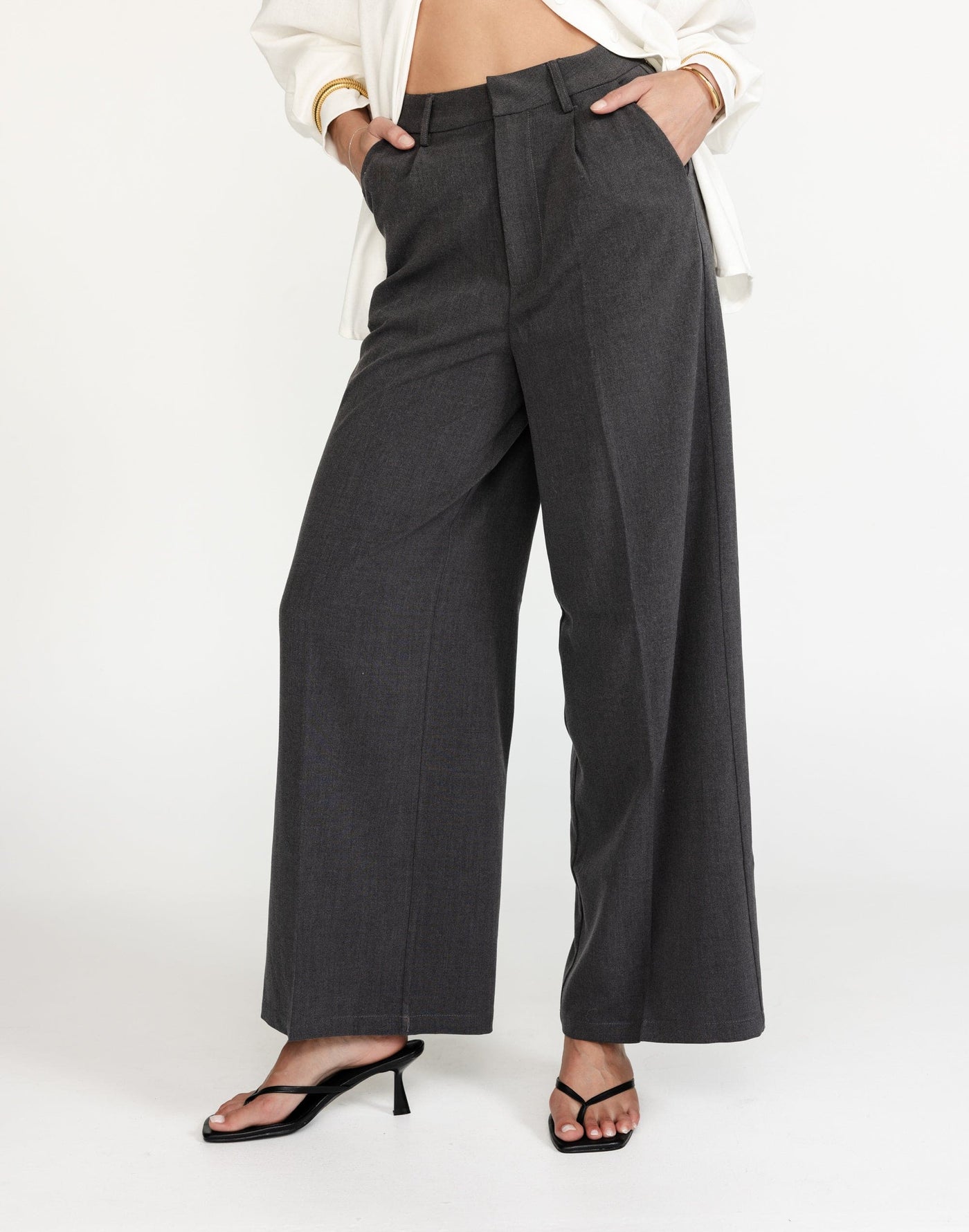 Harper Pants (Grey) - High Waisted Pants - Women's Pants - Charcoal Clothing