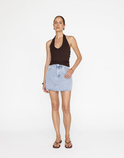 Asher Denim Mini Skirt (Light Vintage) | CHARCOAL Exclusive - - Women's Skirt - Charcoal Clothing