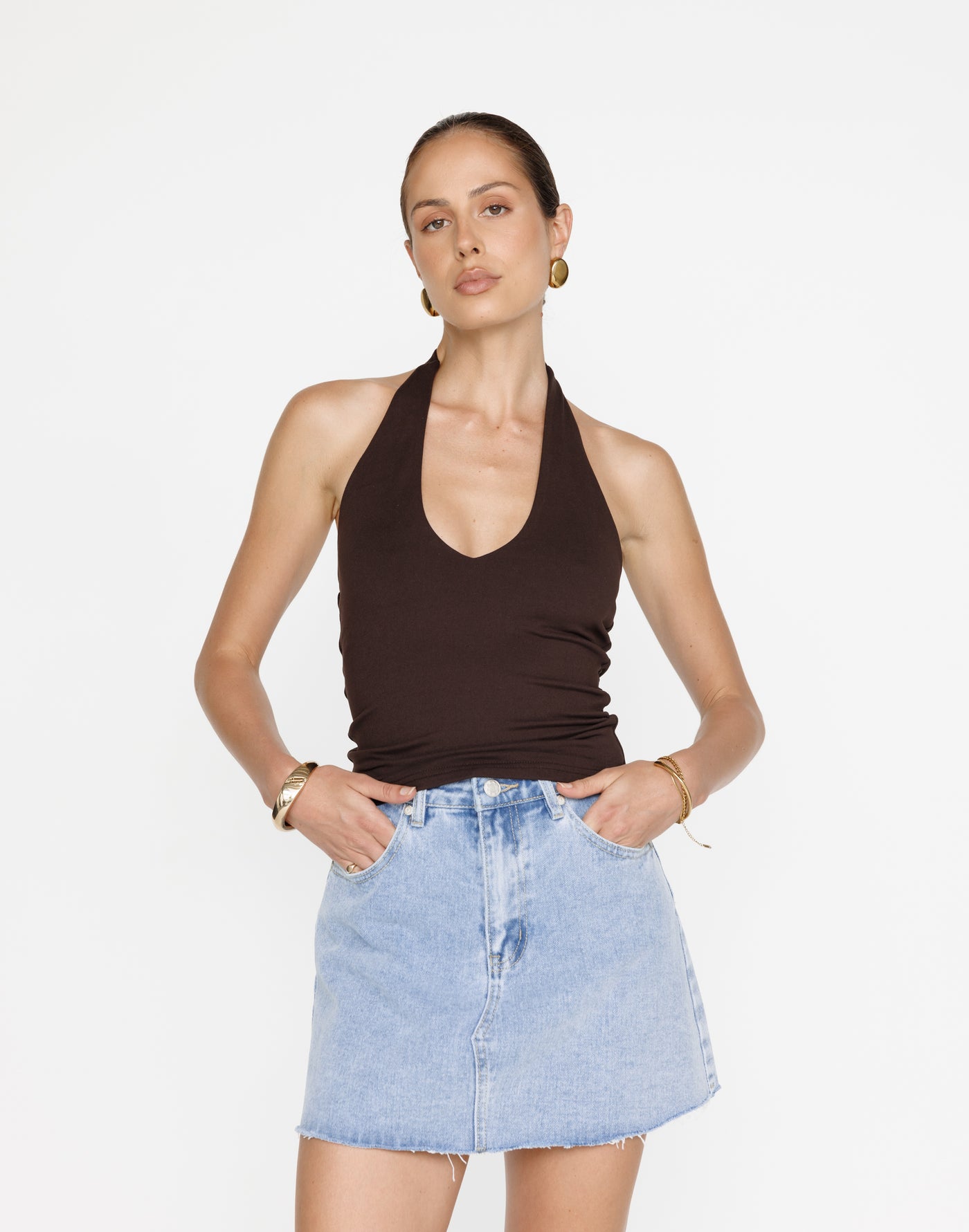 Asher Denim Mini Skirt (Light Vintage) | CHARCOAL Exclusive - - Women's Skirt - Charcoal Clothing