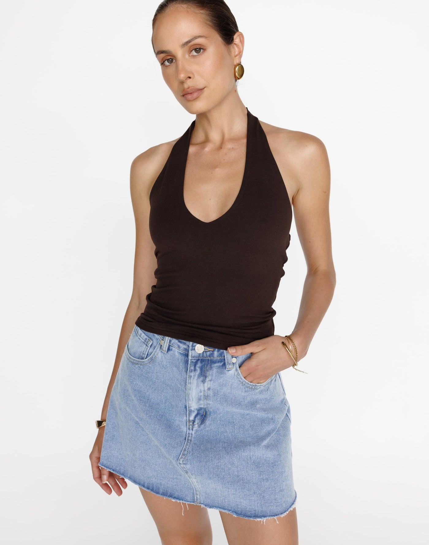 Asher Denim Mini Skirt (Light Vintage) | CHARCOAL Exclusive - - Women's Skirt - Charcoal Clothing