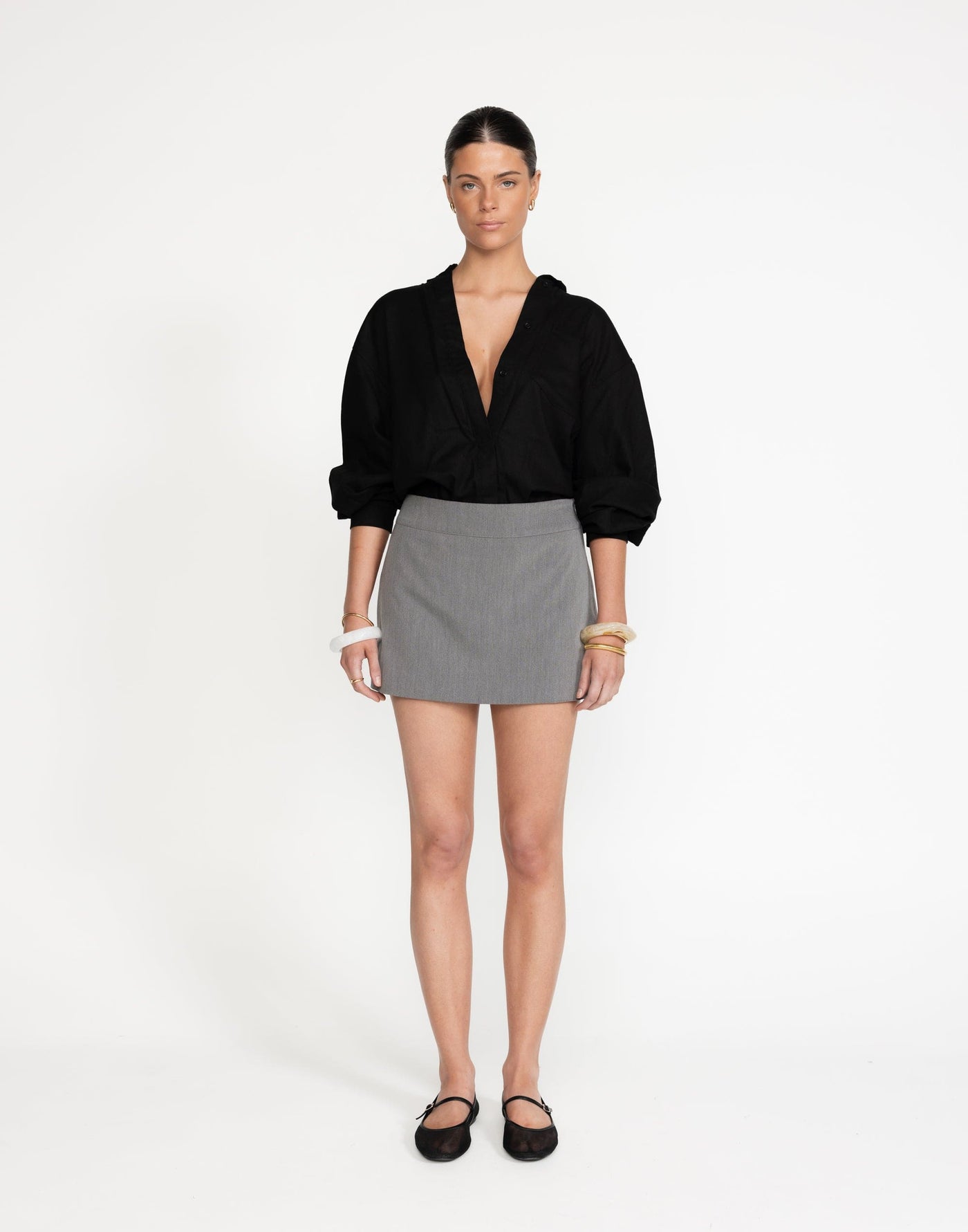 Mckenzie Linen Shirt (Black) - Long Sleeve Button Up Shirt - Women's Shirt - Charcoal Clothing