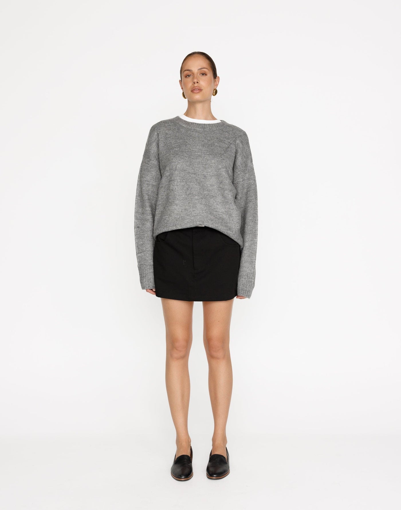 Alva Knit Jumper (Grey Marle) | CHARCOAL Exclusive - Crew Neck Soft Knit Jumper - Women's Outerwear - Charcoal Clothing