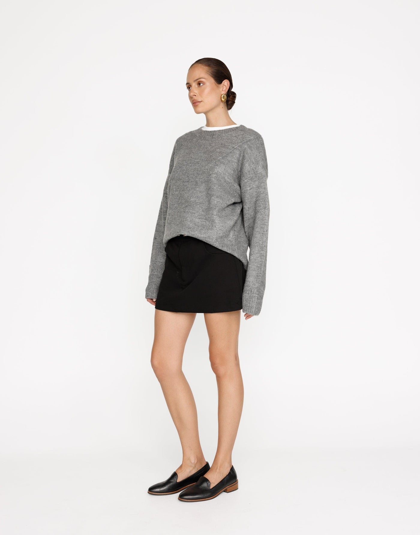 Alva Knit Jumper (Grey Marle) | CHARCOAL Exclusive - Crew Neck Soft Knit Jumper - Women's Outerwear - Charcoal Clothing