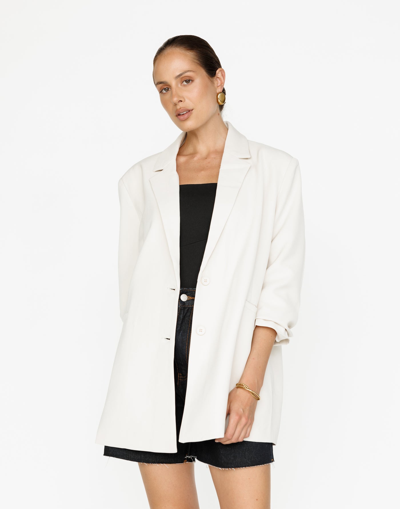 Ashwood Blazer (Oat) - CHARCOAL Exclusive - Oversized Lined Suiting Blazer - Women's Outerwear - Charcoal Clothing