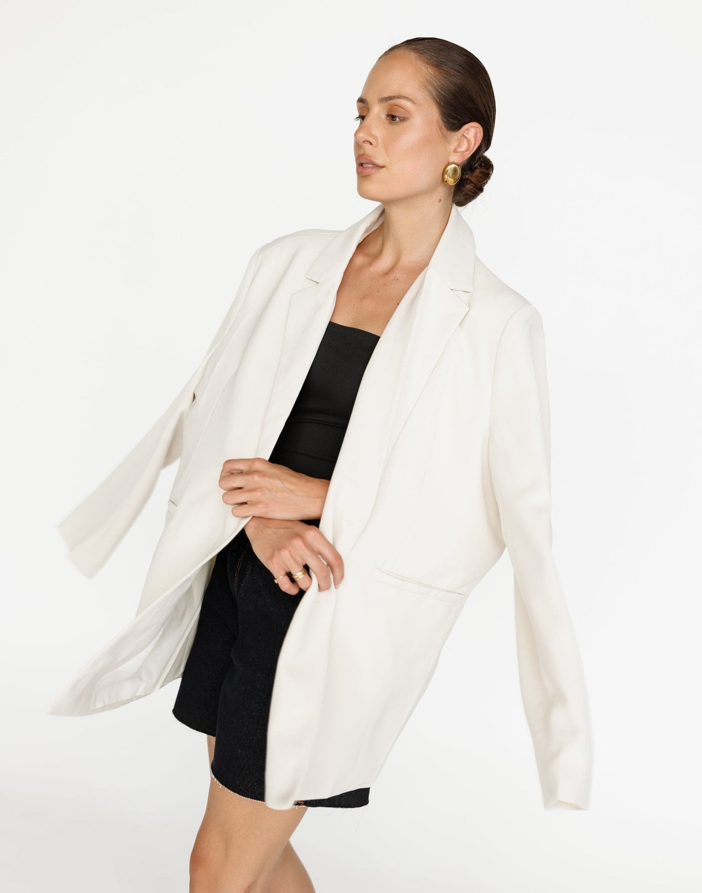 Ashwood Blazer (Oat) - CHARCOAL Exclusive - Oversized Lined Suiting Blazer - Women's Outerwear - Charcoal Clothing