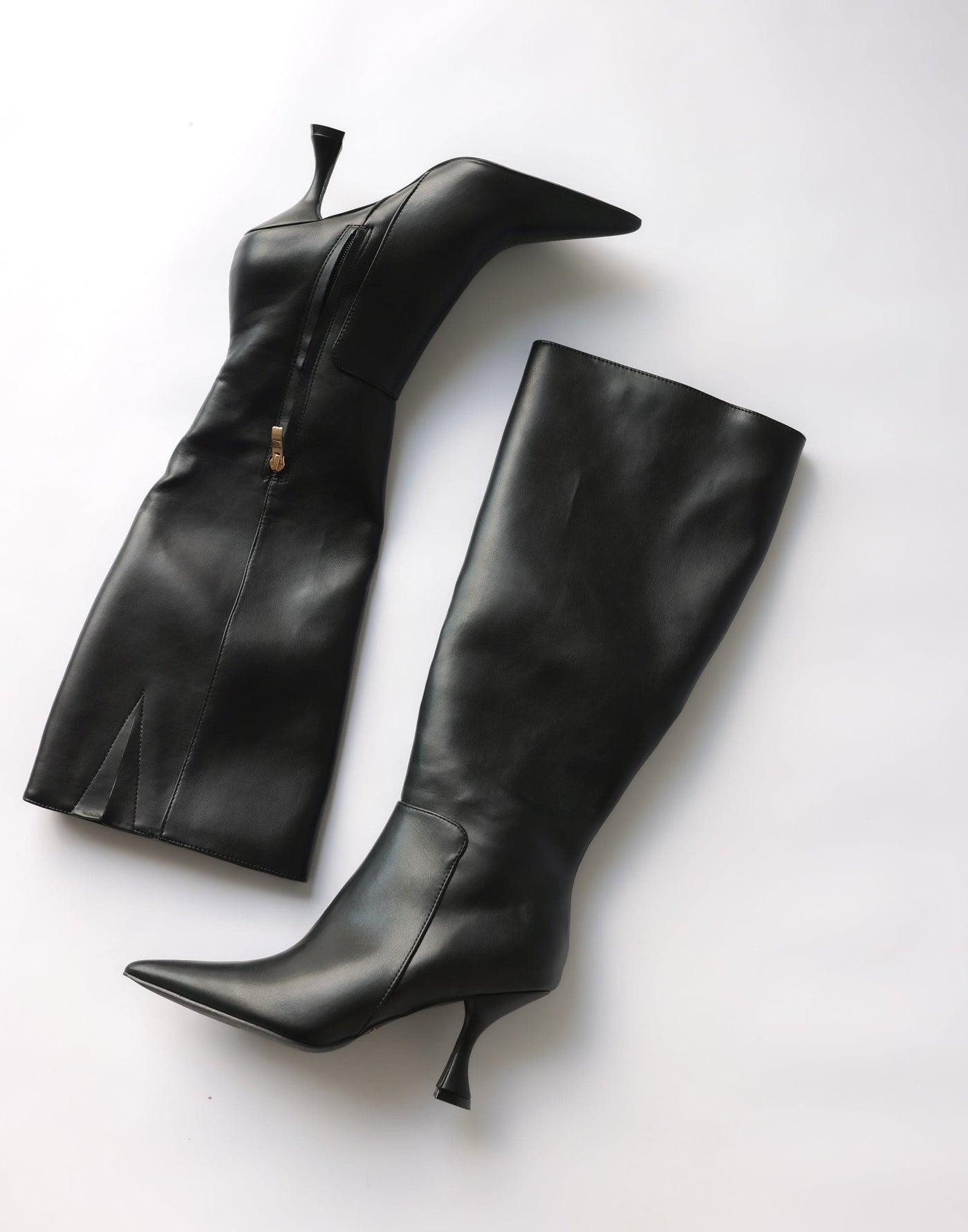 Ilissa Boots (Black) - By Billini - Pointed Toe Knee High Boots - Women's Shoes - Charcoal Clothing