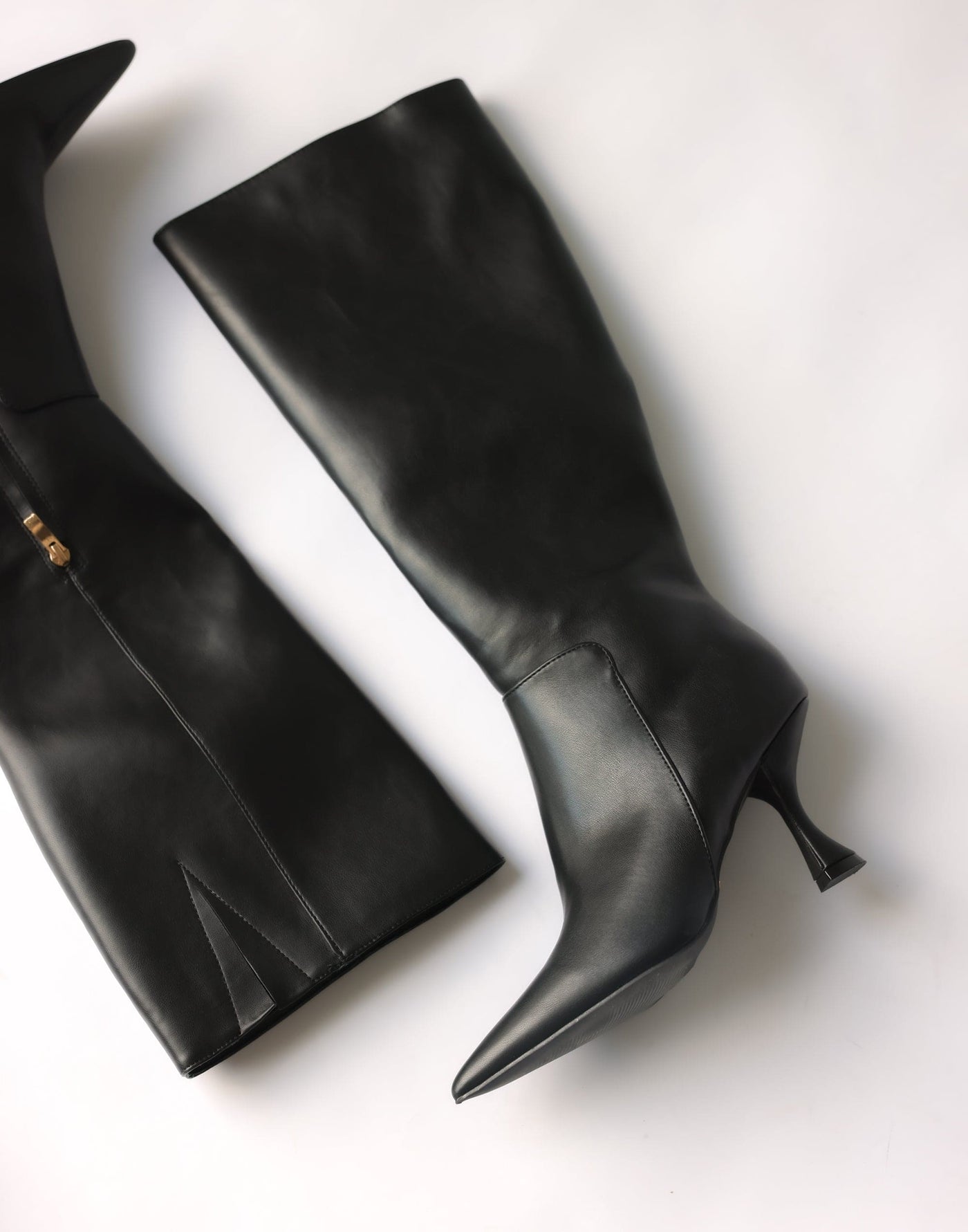 Ilissa Boots (Black) - By Billini - Pointed Toe Knee High Boots - Women's Shoes - Charcoal Clothing