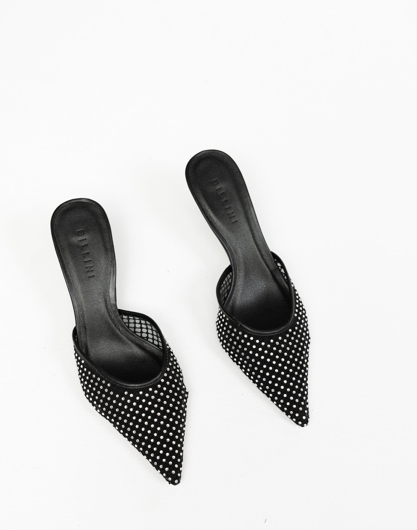 Dez Heels (Black Mesh-Diamante) - By Billini - - Women's Shoes - Charcoal Clothing