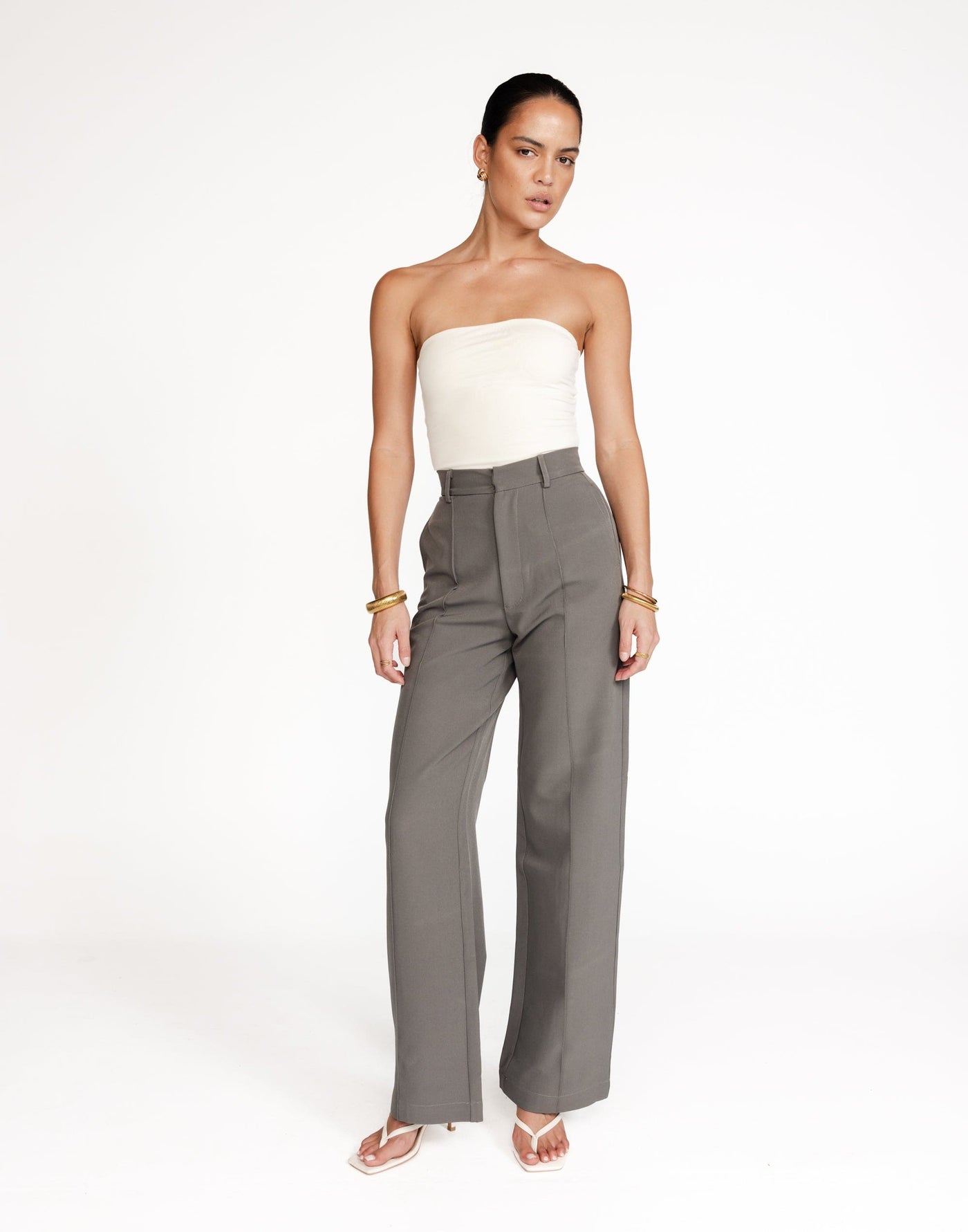 Colden Pants (Brown) - High Waisted Business Pant - Women's Pants - Charcoal Clothing