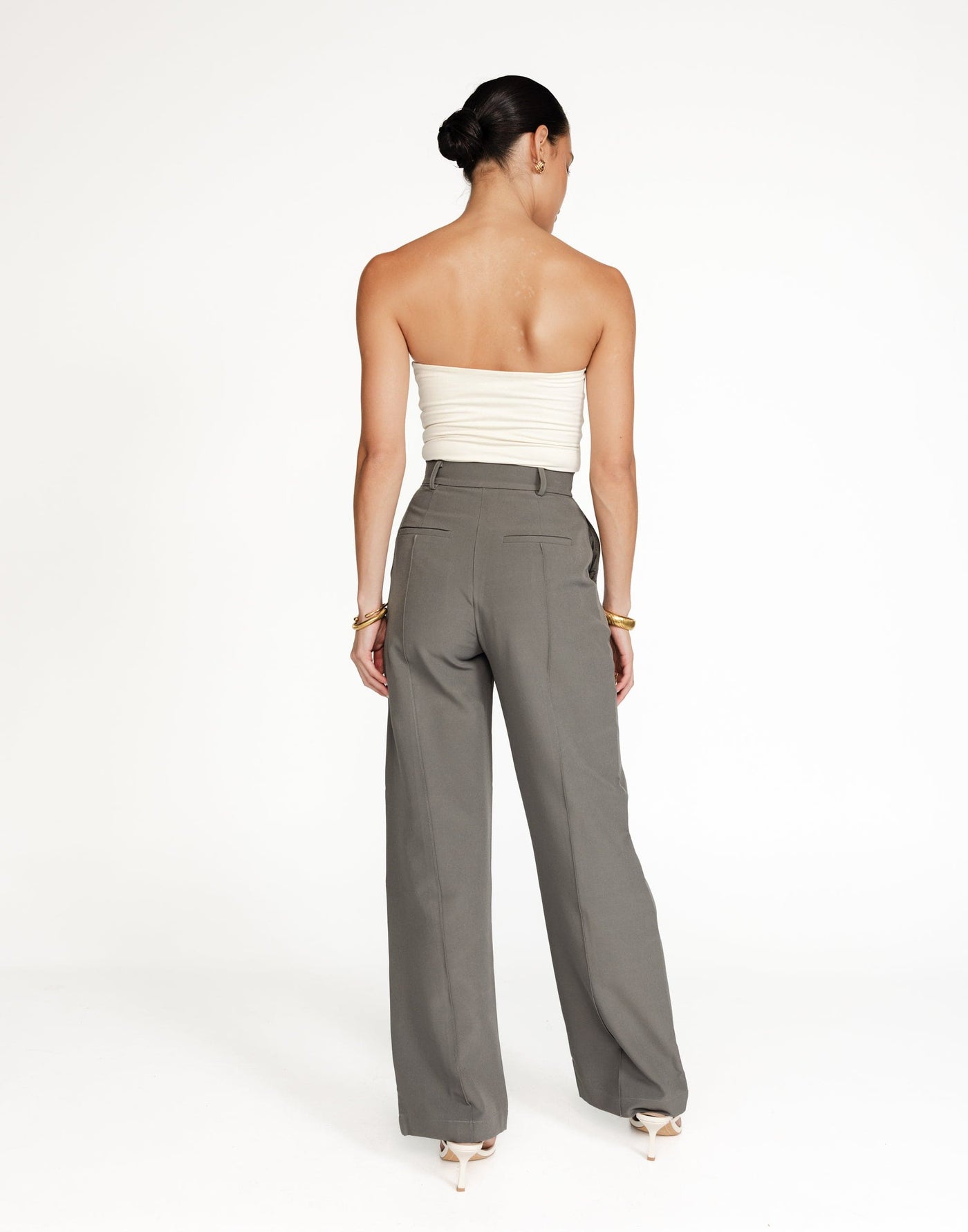 Colden Pants (Brown) - High Waisted Business Pant - Women's Pants - Charcoal Clothing