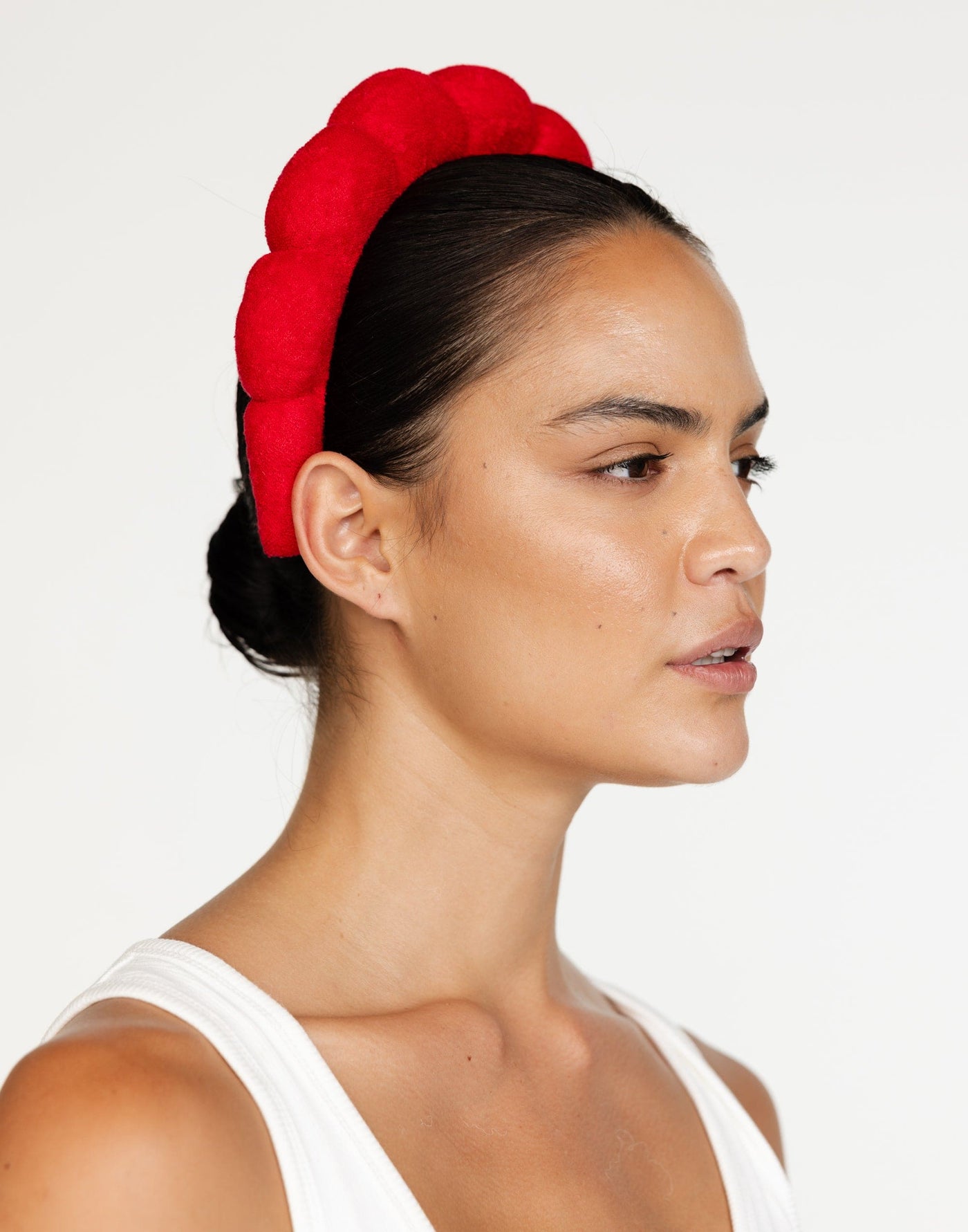 Irene Headband (Red) | CHARCOAL Exclusive - Padded Spa Headband - Women's Accessories - Charcoal Clothing