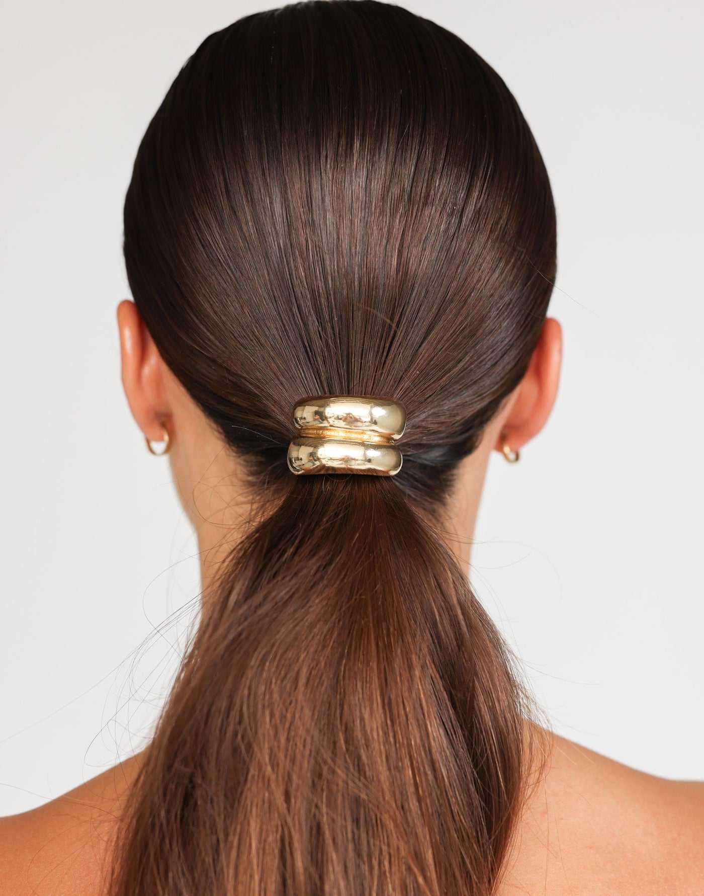 Jordin Hair Tie (Gold) - Gold Detail Basic Hair Tie - Women's Accessories - Charcoal Clothing