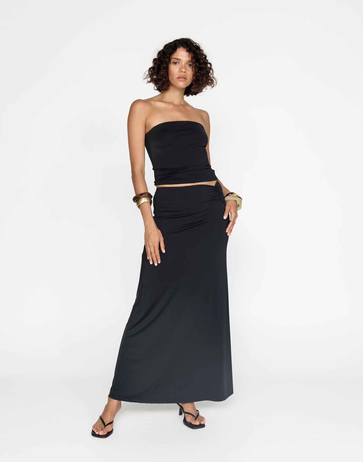 Emersen Bandeau (Black) | CHARCOAL Exclusive - Soft Strapless Tube Top - Women's Top - Charcoal Clothing