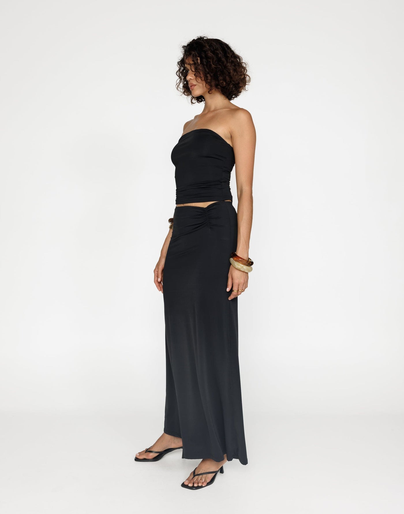 Emersen Bandeau (Black) | CHARCOAL Exclusive - Soft Strapless Tube Top - Women's Top - Charcoal Clothing