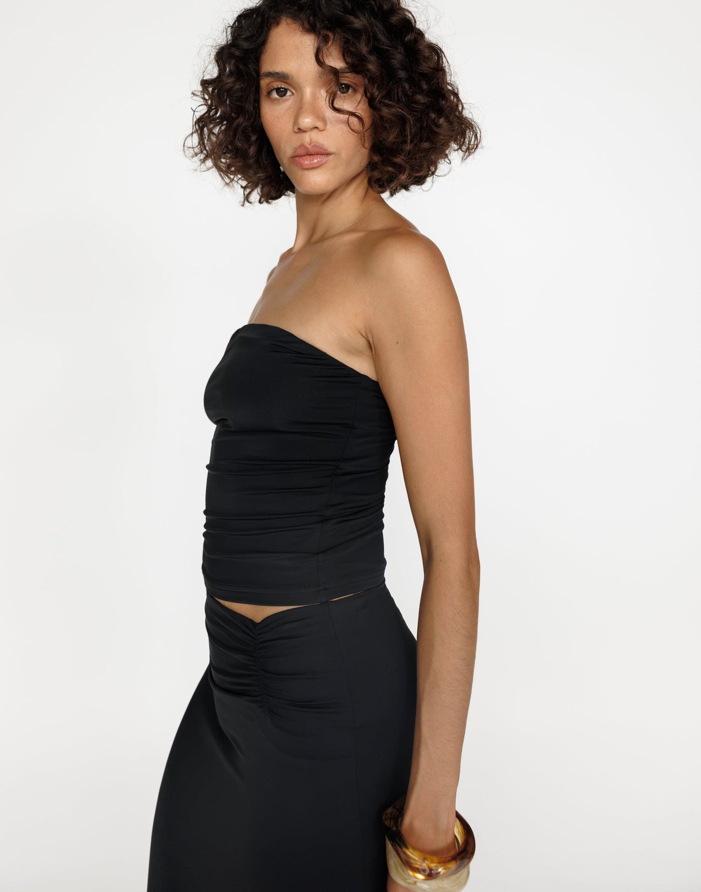 Emersen Bandeau (Black) | CHARCOAL Exclusive - Soft Strapless Tube Top - Women's Top - Charcoal Clothing