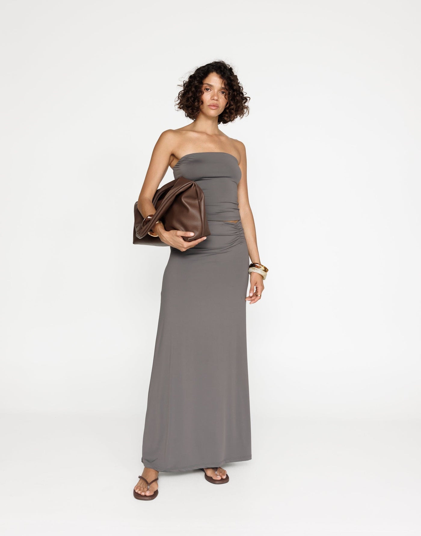 Emersen Bandeau (Slate) | CHARCOAL Exclusive - Soft Strapless Tube Top - Women's Top - Charcoal Clothing