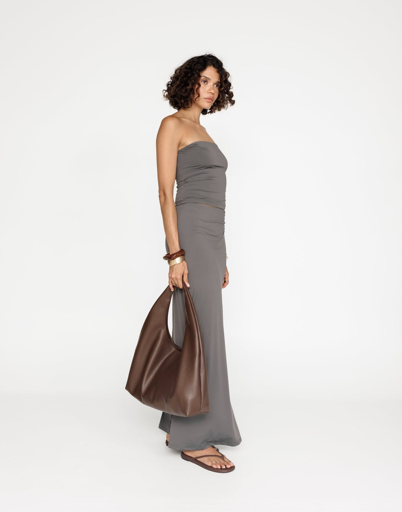 Emersen Bandeau (Slate) | CHARCOAL Exclusive - Soft Strapless Tube Top - Women's Top - Charcoal Clothing