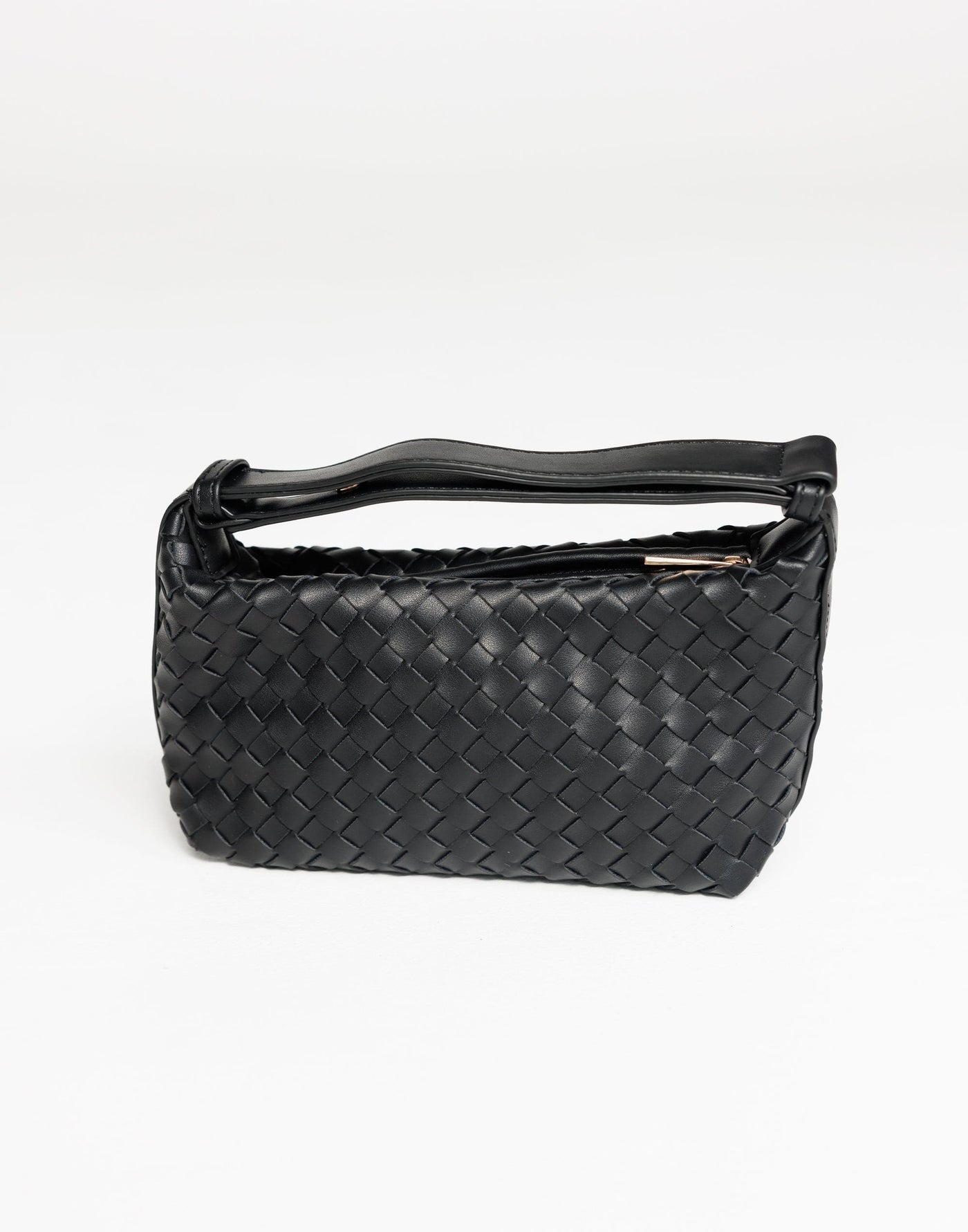 Isabelle Handle Bag (Black) - By Billini - Woven Detail Handle Bag - Women's Accessories - Charcoal Clothing