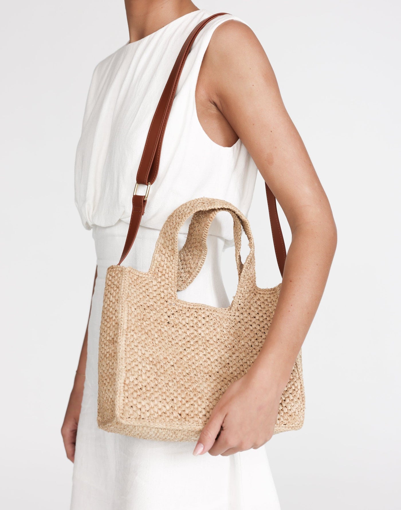 Vashti Handle Bag (Natural Raffia) - By Billini - - Women's Accessories - Charcoal Clothing