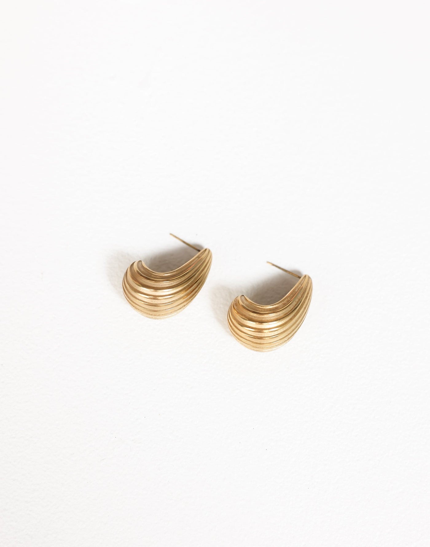 Haidee Earrings (Gold) - Flared Shape Statement Earring - Women's Accessories - Charcoal Clothing