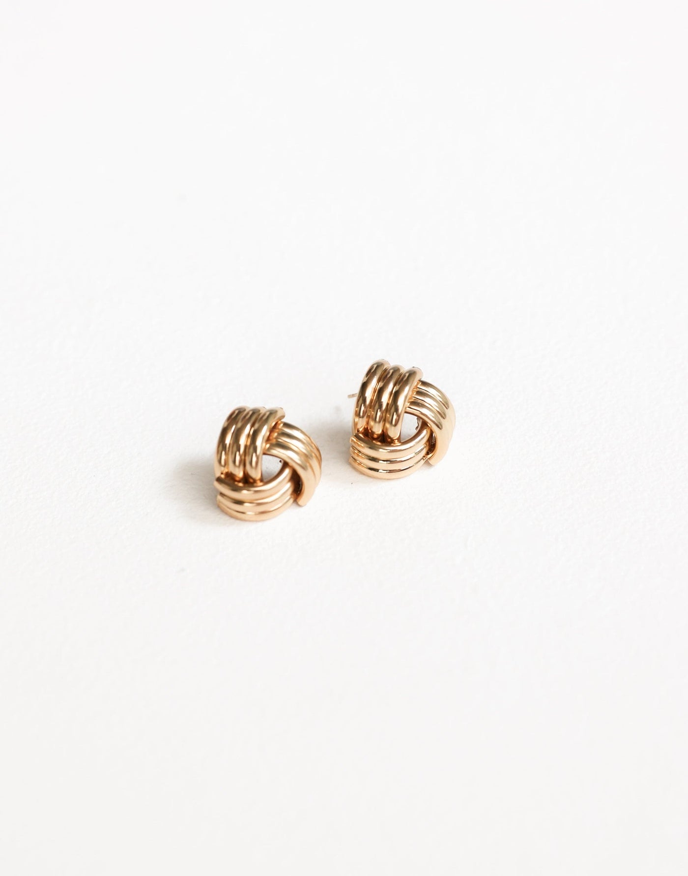 Portia Earrings (Gold) - Twisted Knot Detail Earrings - Women's Accessories - Charcoal Clothing