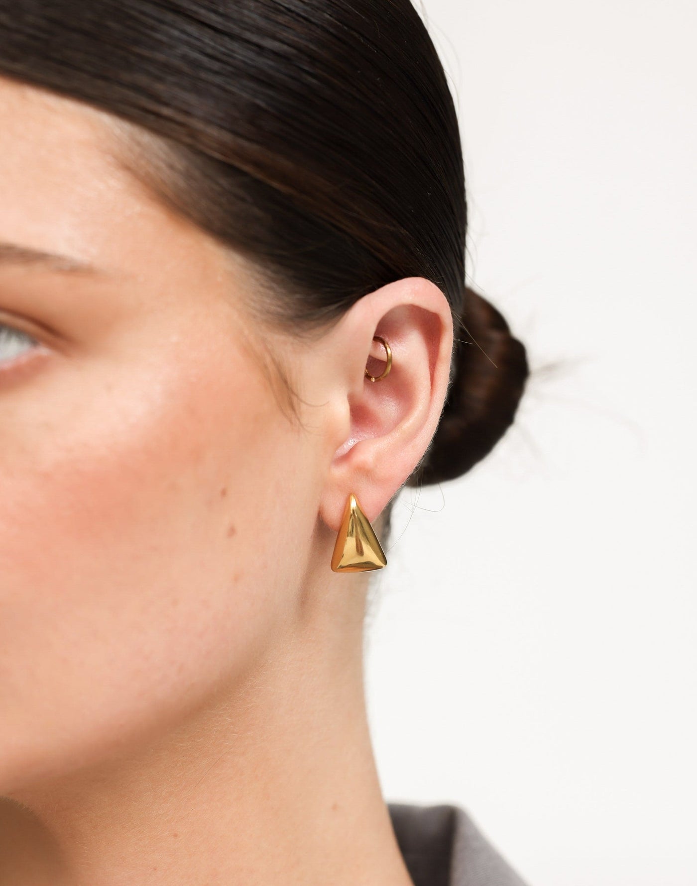 Valdez Earrings (Gold) - Triangular Shaped Gold-toned Earring - Women's Accessories - Charcoal Clothing