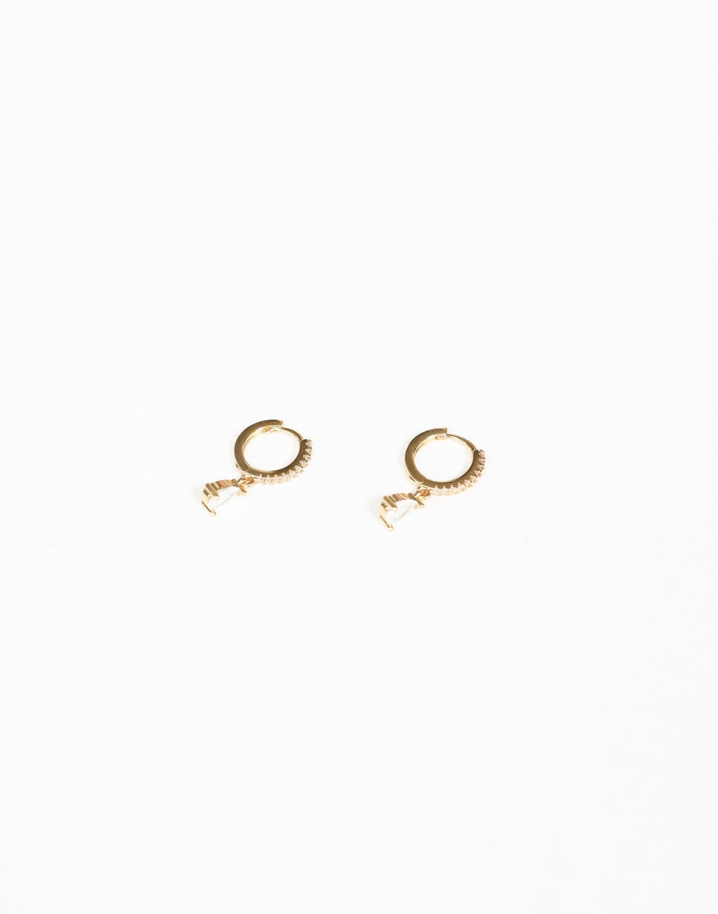 Kaelin Earrings (Gold) - Drop Imitation Diamond Earring - Women's Accessories - Charcoal Clothing