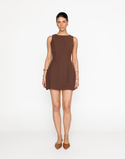 Cordelia Mini Dress (Cocoa) | CHARCOAL Exclusive - - Women's Dress - Charcoal Clothing