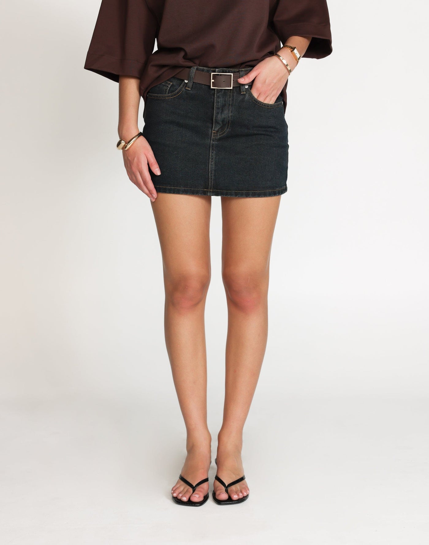 Riri Mini Skirt (Indigo) | CHARCOAL Exclusive - Mid Rise Denim Mini Skirt - Women's Skirt - Charcoal Clothing