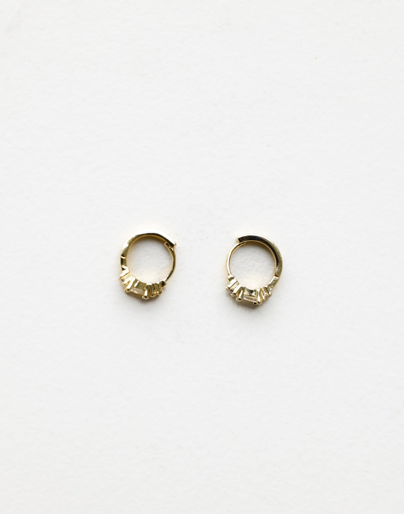 Jean Earrings (Gold) | CHARCOAL Exclusive - Sleeper Style Imitation Diamond Detail Earrings - Women's Accessories - Charcoal Clothing