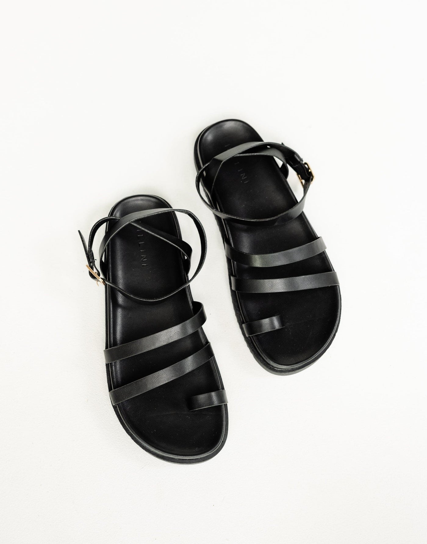 Astrid Sandals (Black) - By Billini - Strappy Ankle Strap Slides - Women's Shoes - Charcoal Clothing