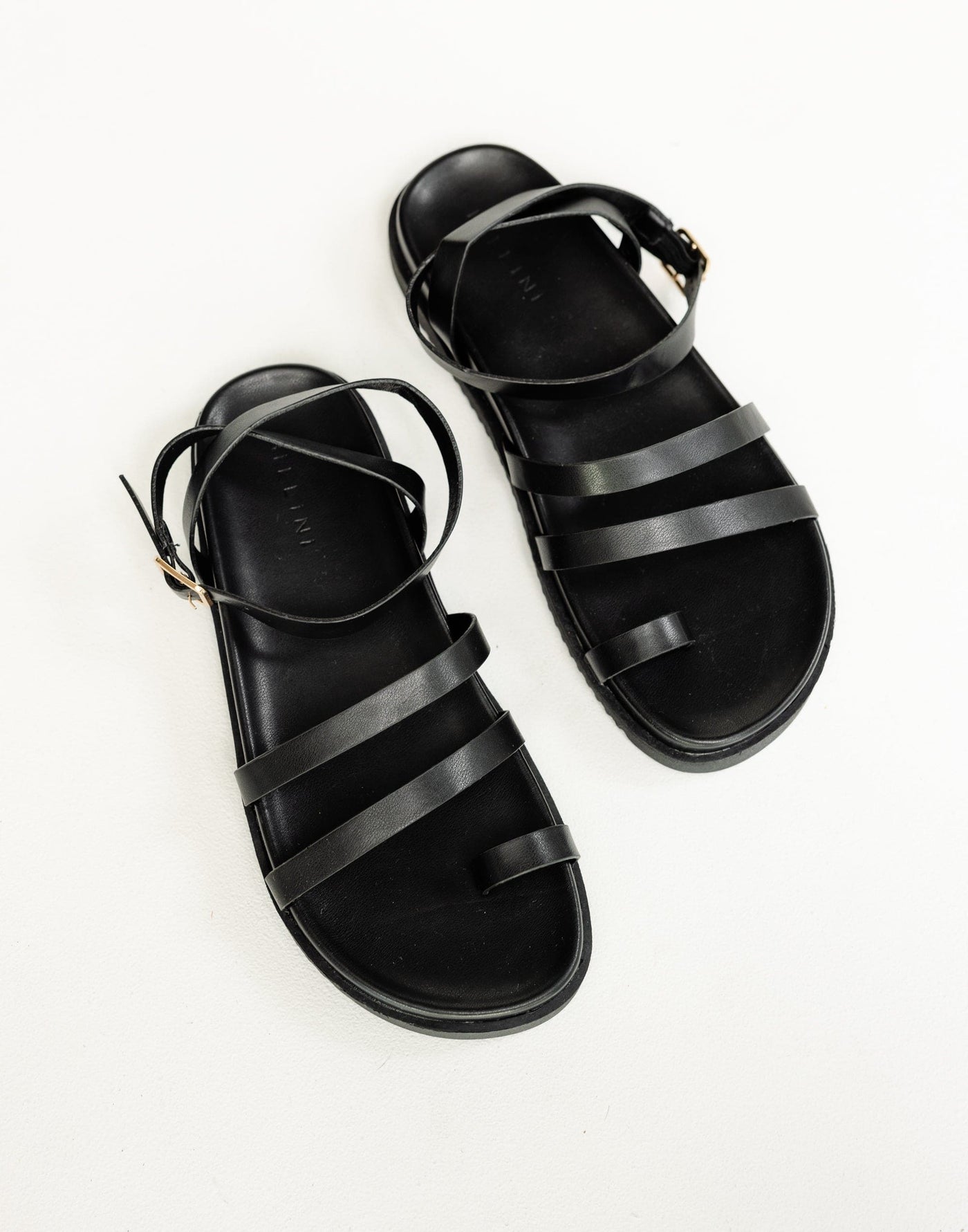 Astrid Sandals (Black) - By Billini - Strappy Ankle Strap Slides - Women's Shoes - Charcoal Clothing