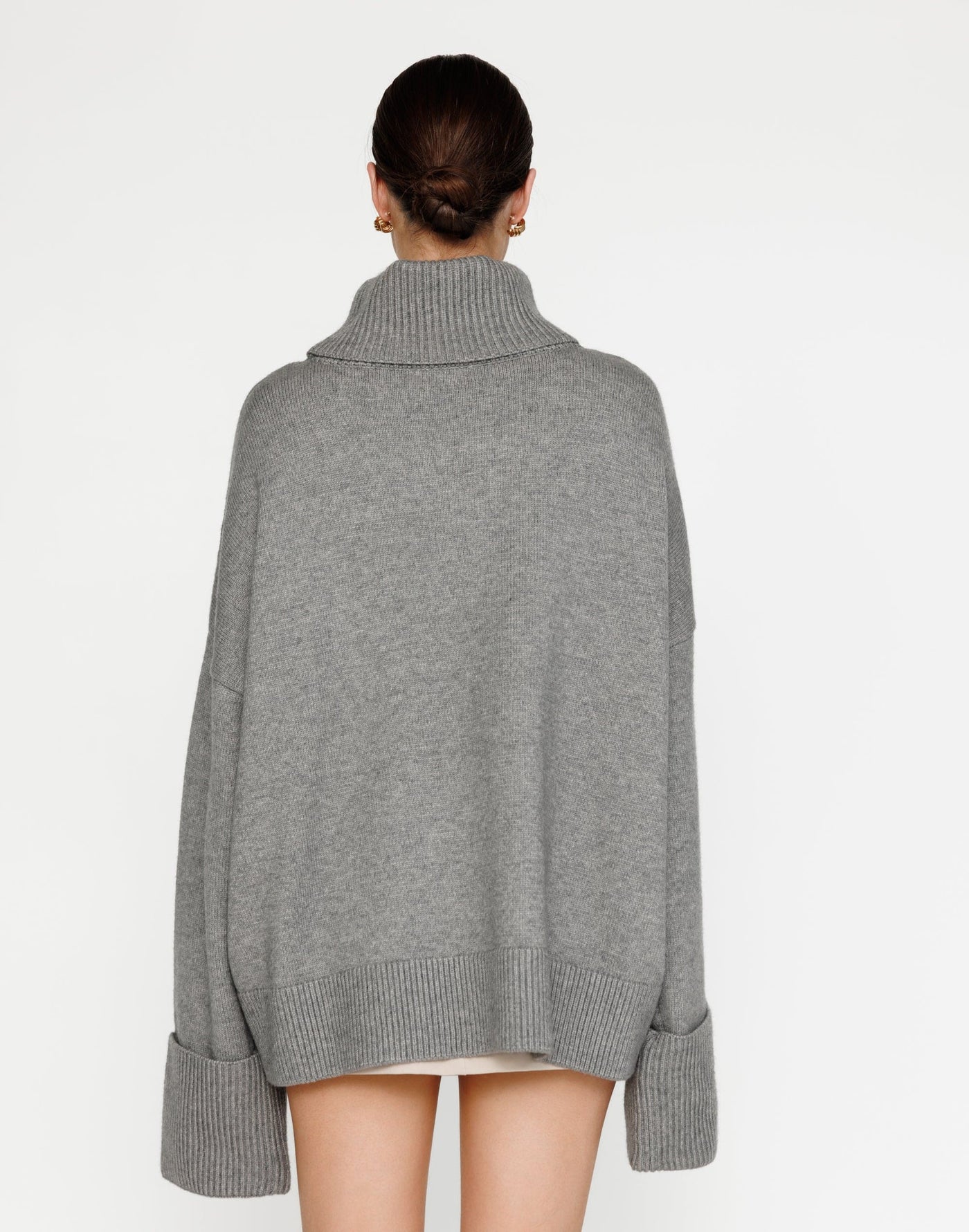 Amberly Jumper (Slate) | CHARCOAL Exclusive - High Neck Knit Relaxed Fit Jumper/Sweater - Women's Top - Charcoal Clothing