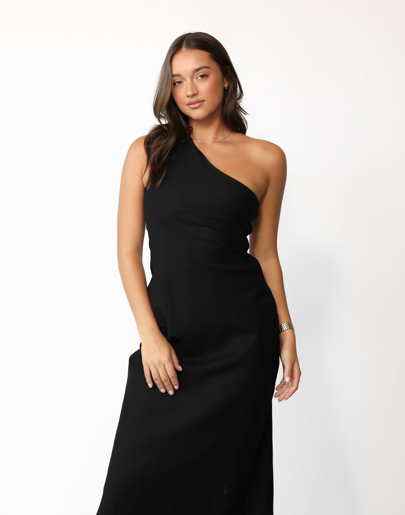 Rema Maxi Dress (Black) | CHARCOAL Exclusive - Asymmetrical Neckline ...