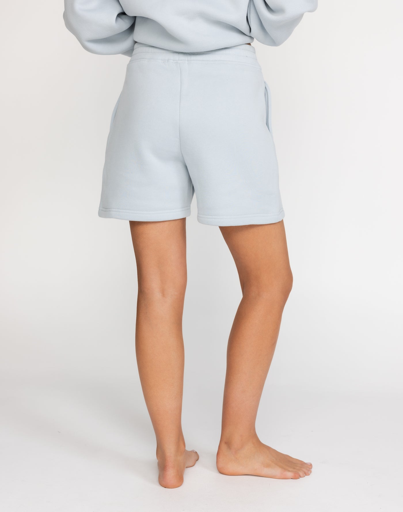 Clayton Sweat Shorts (Baby Blue) | CHARCOAL Exclusive - Fleece Lined Wide Leg Short - Women's Shorts - Charcoal Clothing