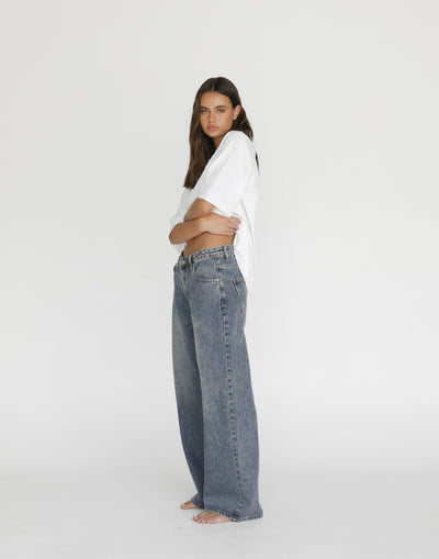 Roman Jeans (Faded) | CHARCOAL Exclusive - Low Rise Wide Leg Jeans - Women's Pants - Charcoal Clothing