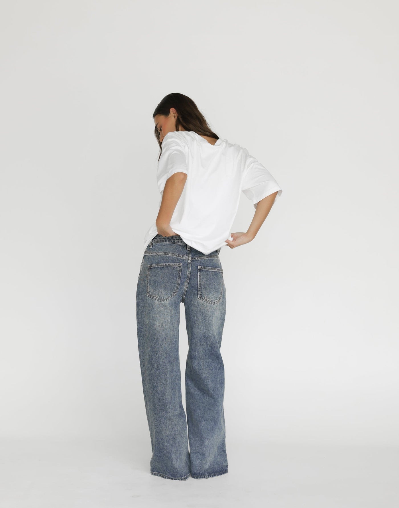 Roman Jeans (Faded) | CHARCOAL Exclusive - Low Rise Wide Leg Jeans - Women's Pants - Charcoal Clothing