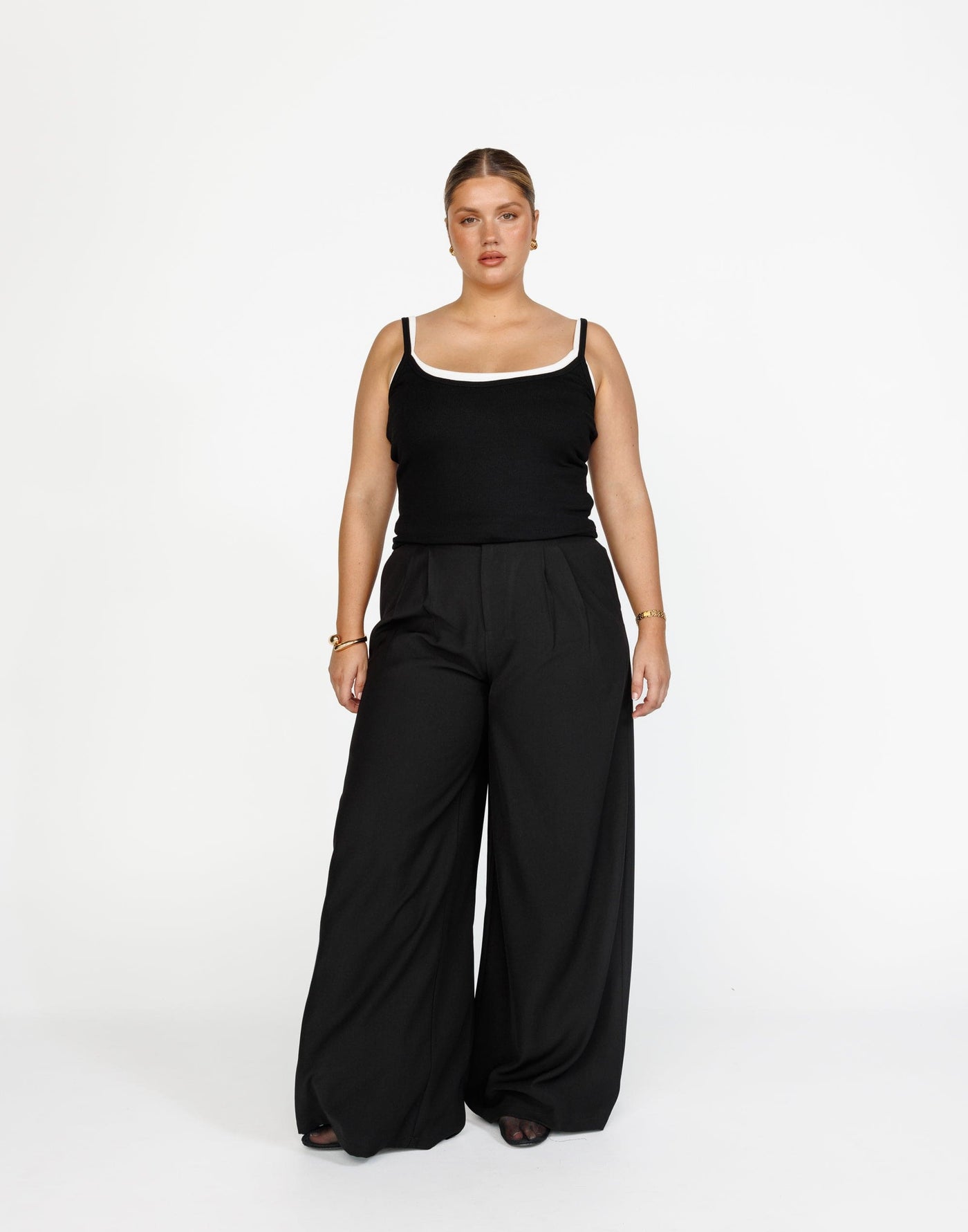 Bethany Pants (Black) | CHARCOAL Exclusive - High Rise Wide Leg Pant - Women's Pants - Charcoal Clothing