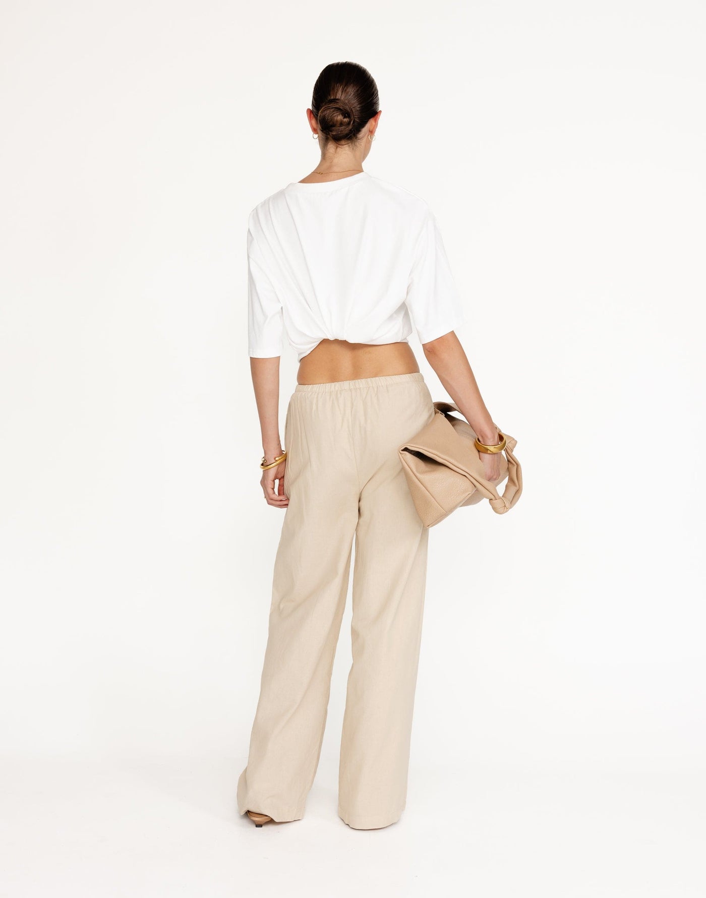 Archie Pants (Oat) - Linen High Waisted Pant - Women's Pants - Charcoal Clothing